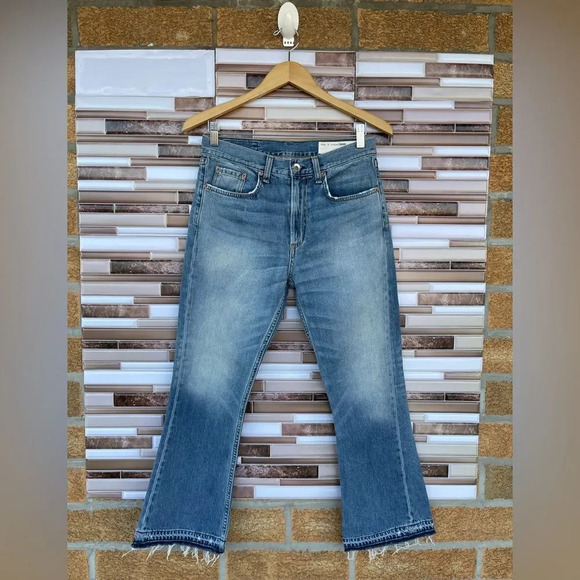 Rag & Bone Vintage Crop Flare Carlsbad Blue Jeans 27 - Picture 4 of 16